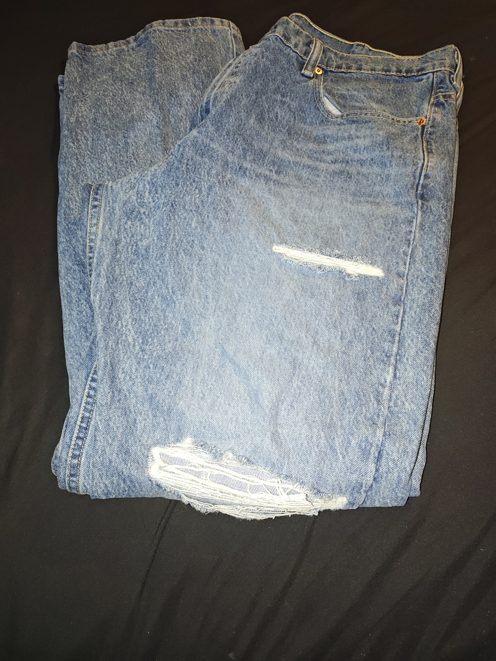 Men's Levi 569 Distressed Blue Denim Jeans 38/34